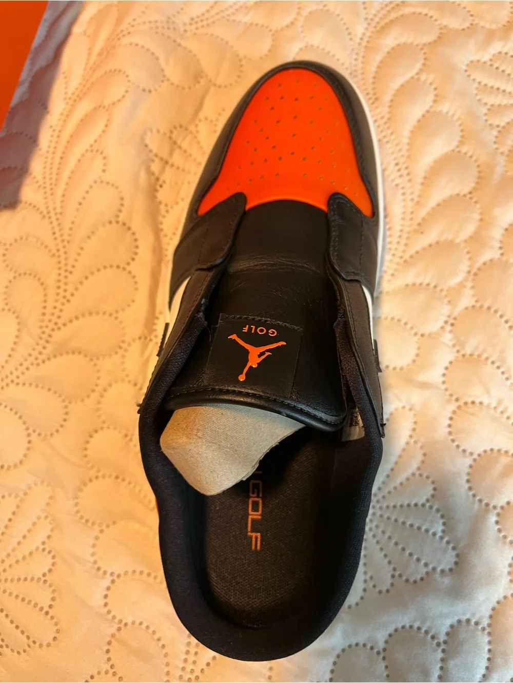 Jordan Golf Slip-On Loafers in Black and Orange